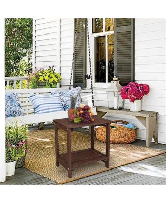 Rectangular Wood Side Table For Indoor & Outdoor