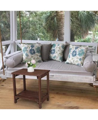 Rectangular Wood Side Table For Indoor & Outdoor