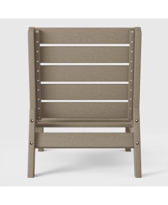 Outdoor HDPE Deep Seating Modular Armless Patio Weathered Wood Chair with Cushions