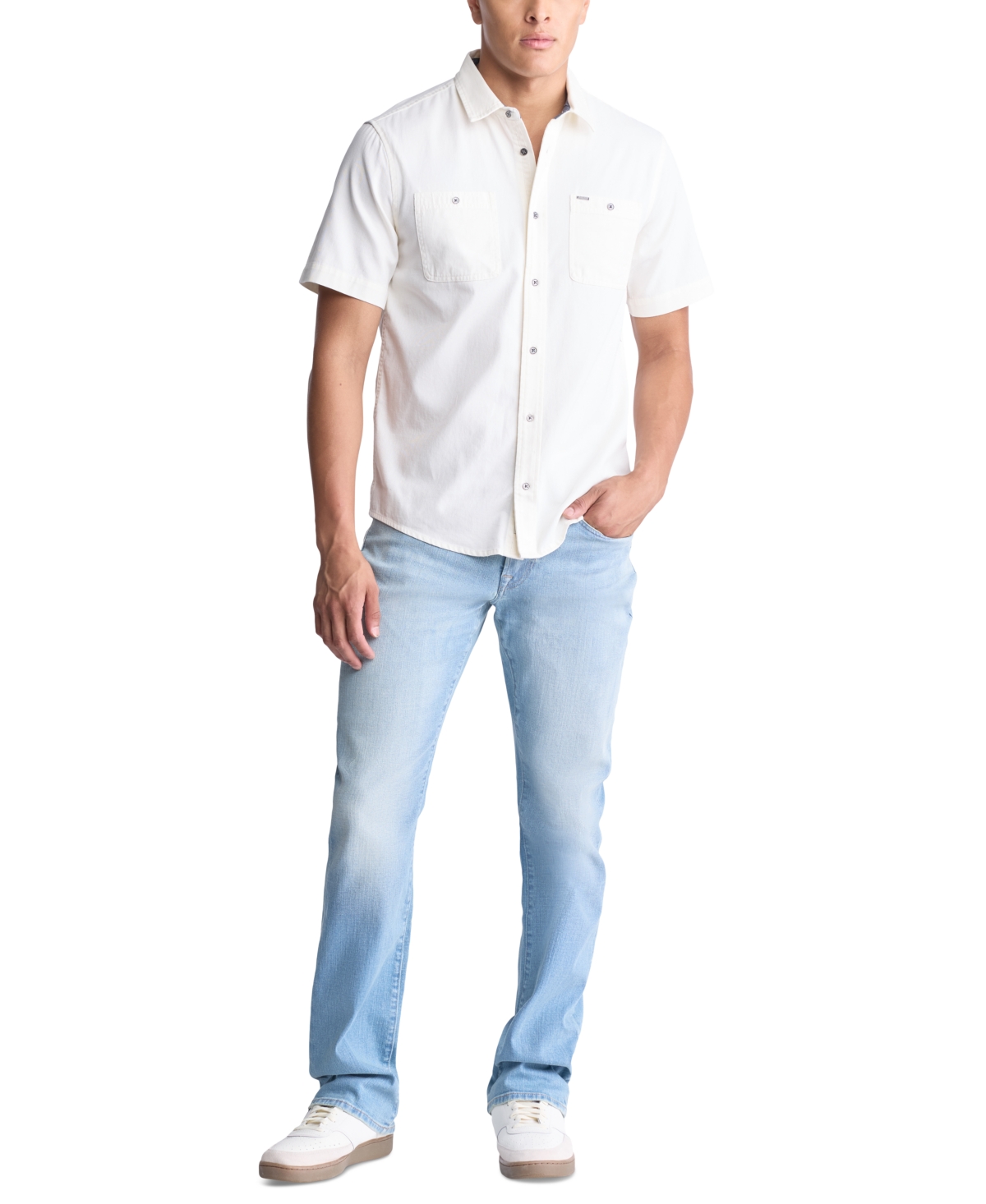 BUFFALO DAVID BITTON MEN'S SAGRINO RELAXED-FIT BUTTON-DOWN UTILITY SHIRT