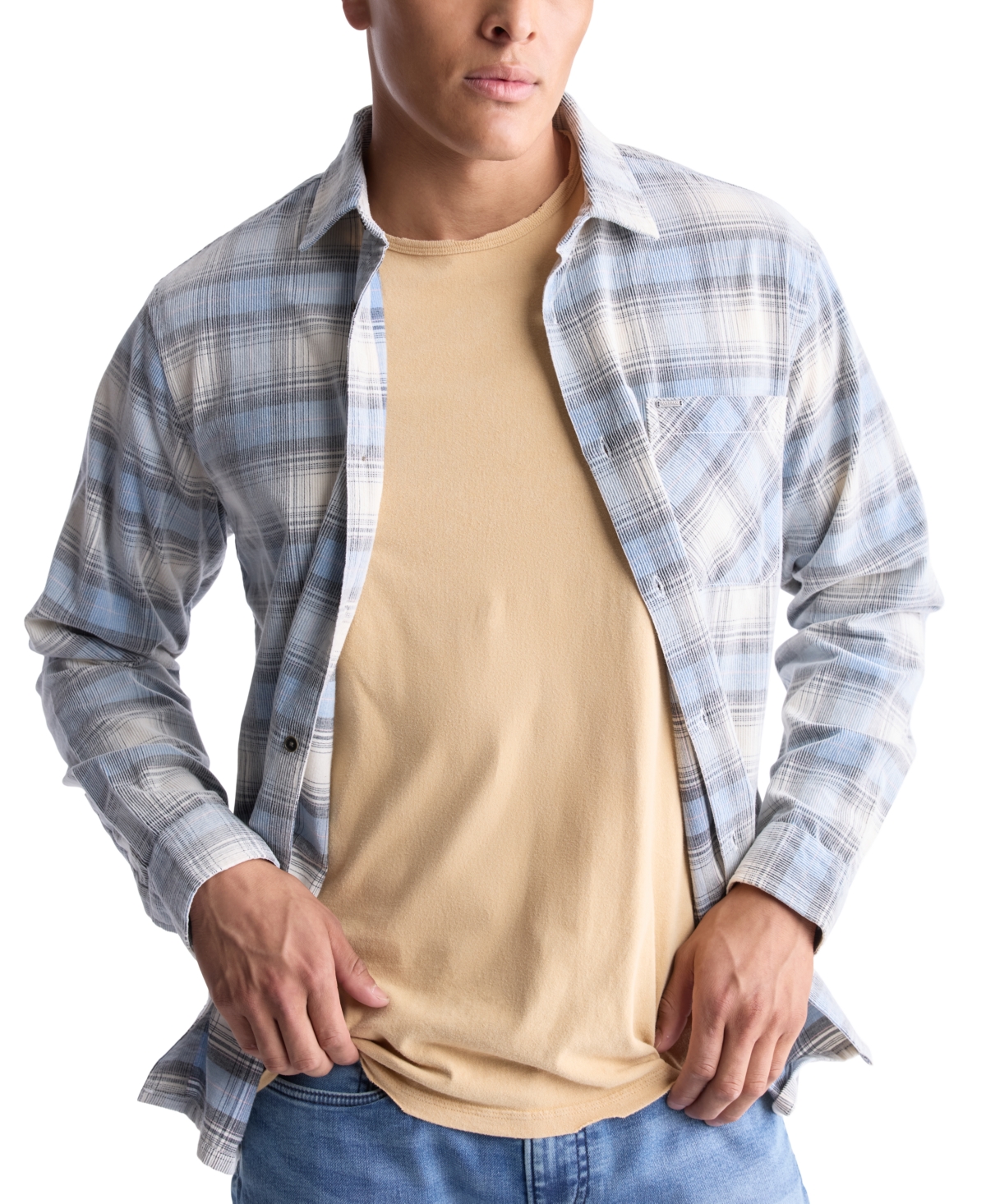 Buffalo David Bitton Men's Satro Classic-fit Plaid Button-down Corduroy Shirt In Deep Ultra