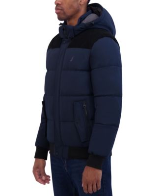 Men's Mixed Media Bomber Jacket