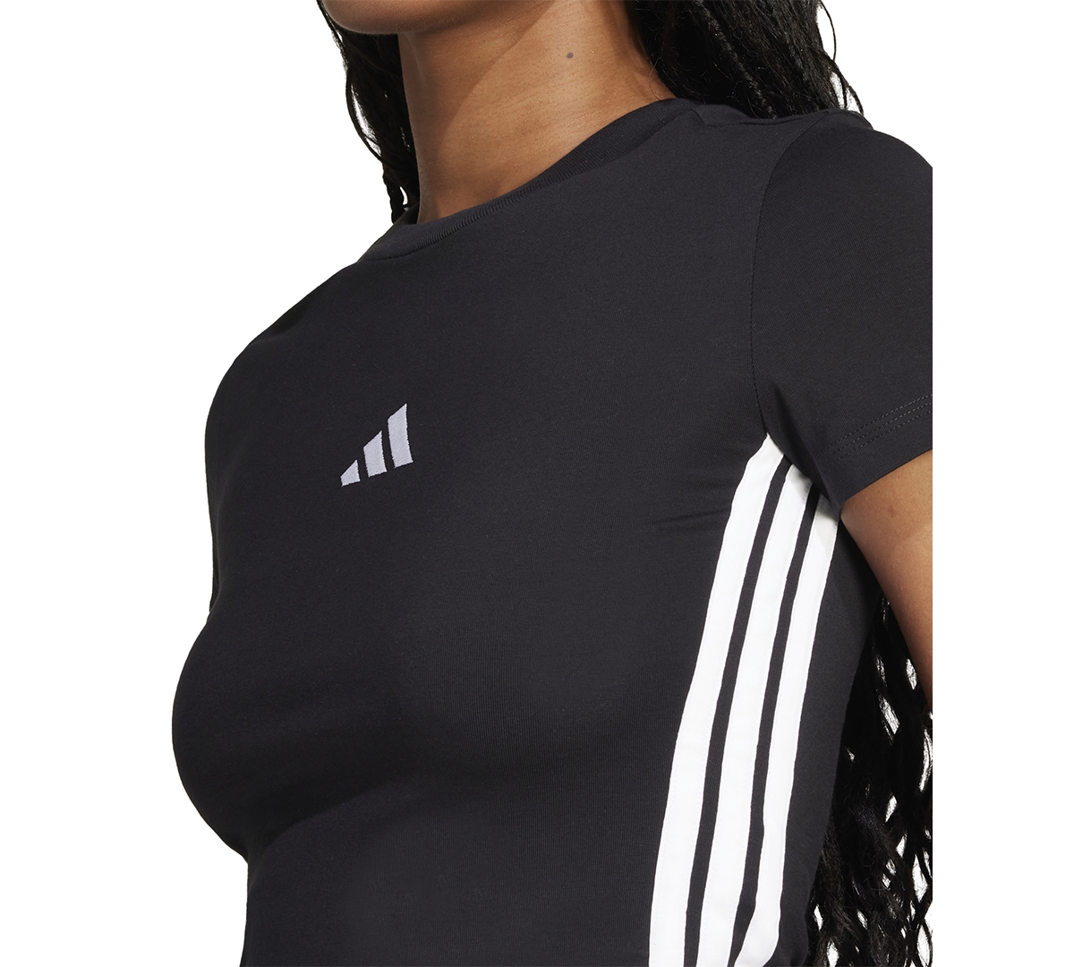 Adidas Originals Women's Essentials Slim-fit Short-sleeve Baby T-shirt In Black,white