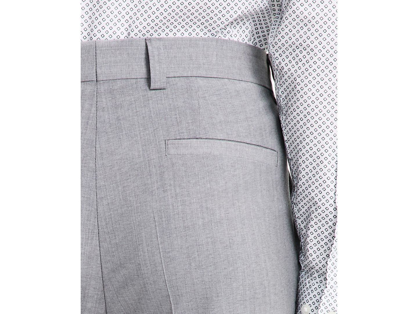 Мужские костюмные брюки Hugo Boss современного кроя из шерстяной смеси, цвет: Серый — фото 6