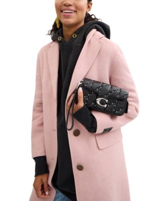 COACH Tabby Mini Quilted Leather with Crystal Rivets Wristlet Crossbody ...