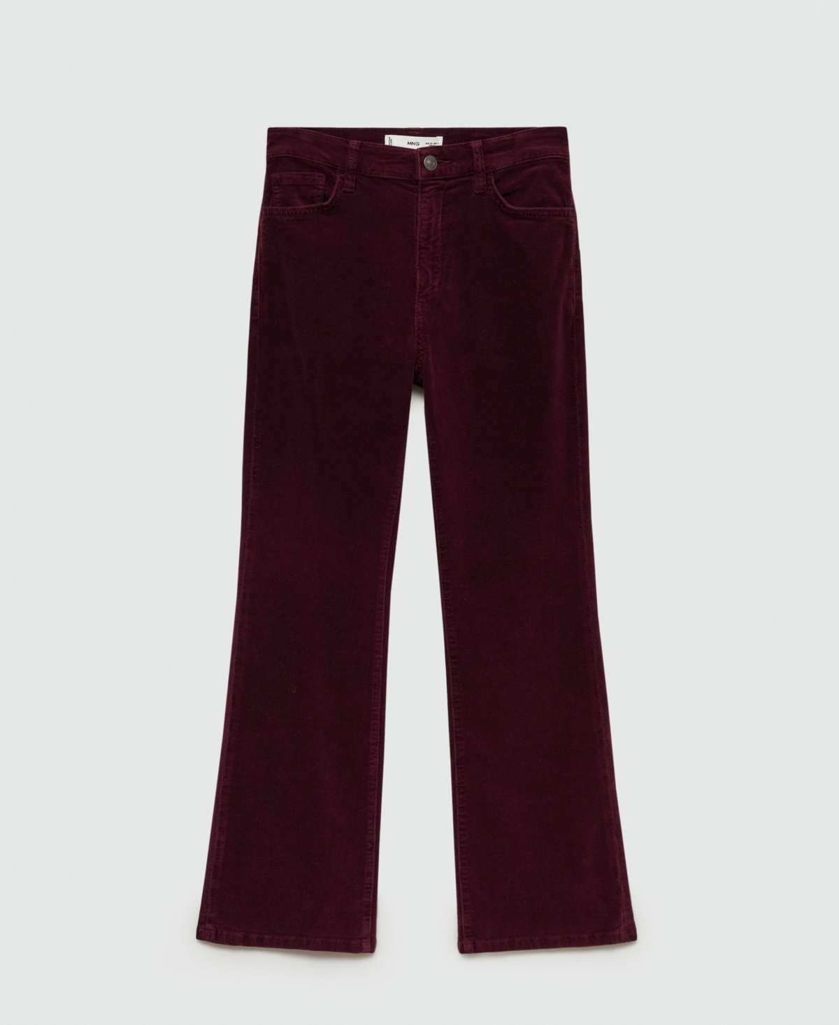 Shop Mango Women's Sienna Flared Cropped Corduroy Pants In Wine