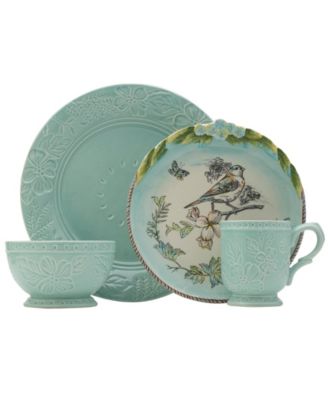 English Garden Bird Accent 16 Pc. Dinnerware Set, Service for 4