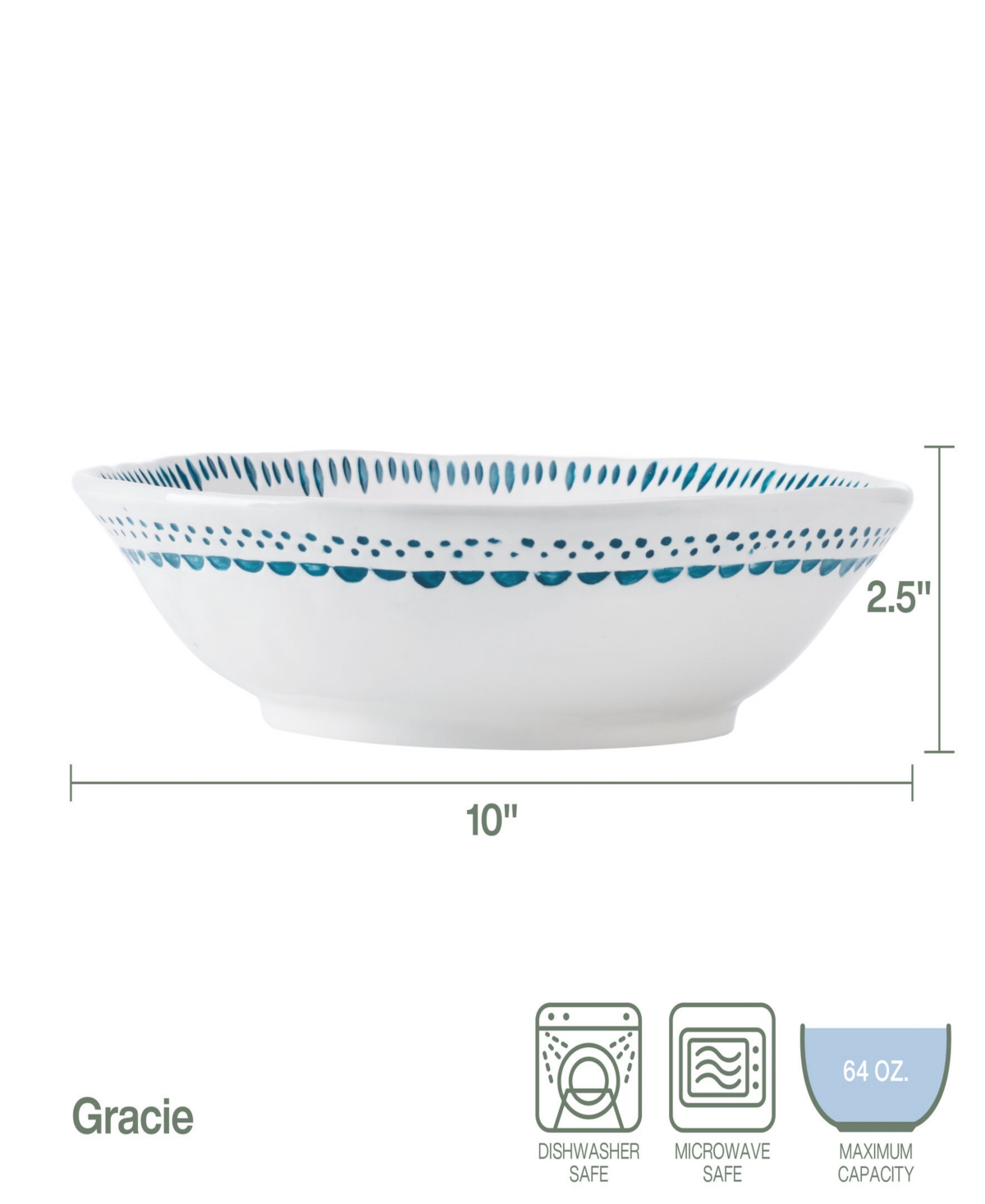 Fitz And Floyd Gracie Serve Bowl In Assorted
