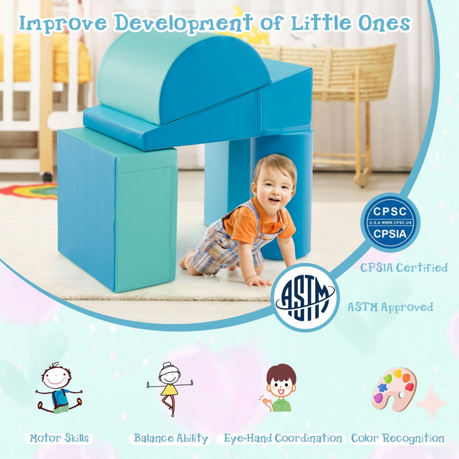 5-Piece Kids Climb and Crawl Activity Playset