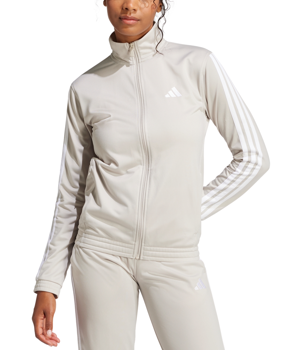 Shop Adidas Originals Women's Tricot 3-stripes Track Jacket In Wonder Alumina,white