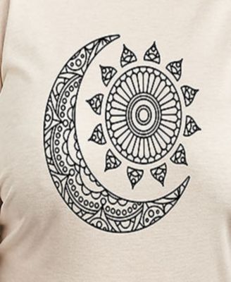 Plus Size Trendy Sun Moon Graphic Pullover Top