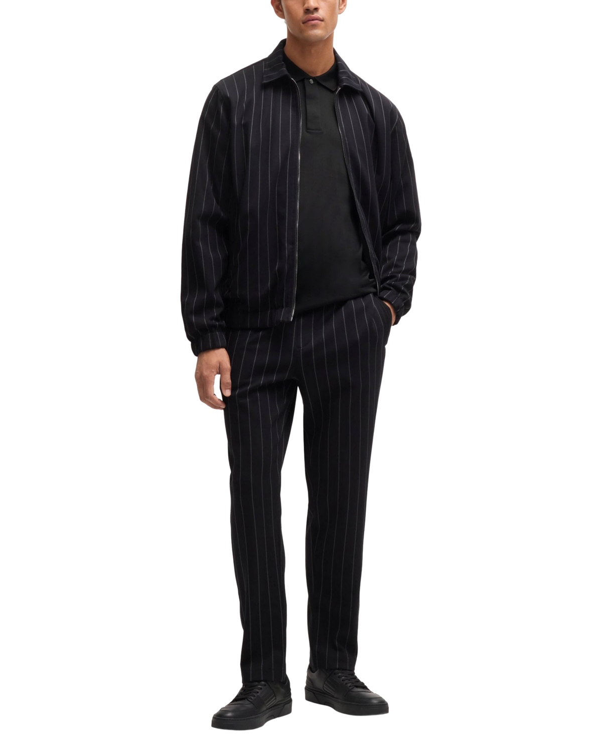 Boss by Hugo Boss Men's Porsche X Boss Striped Cotton-Jacquard Polo Shirt