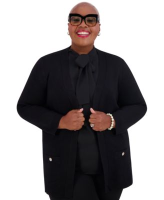 Kasper - Women's Open-Front Long-Sleeve Cardigan