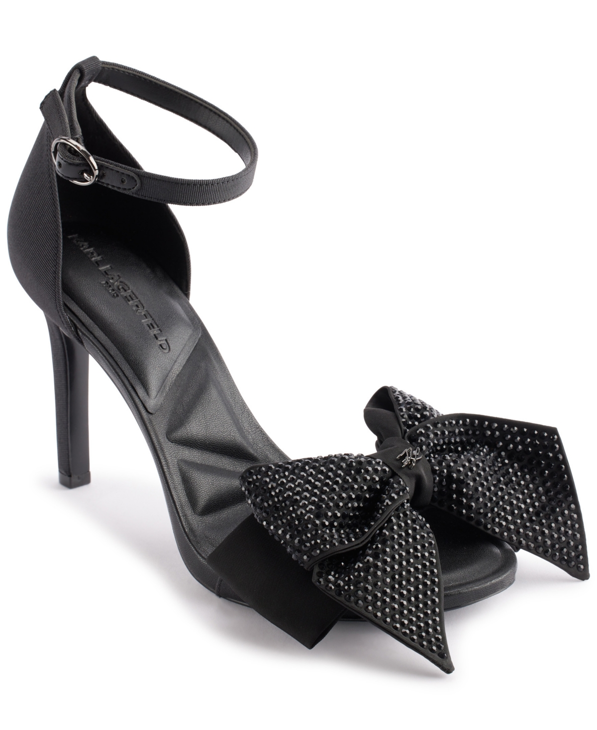 KARL LAGERFELD WOMEN'S KENZ BOW ANKLE STRAP DRESS SANDALS 