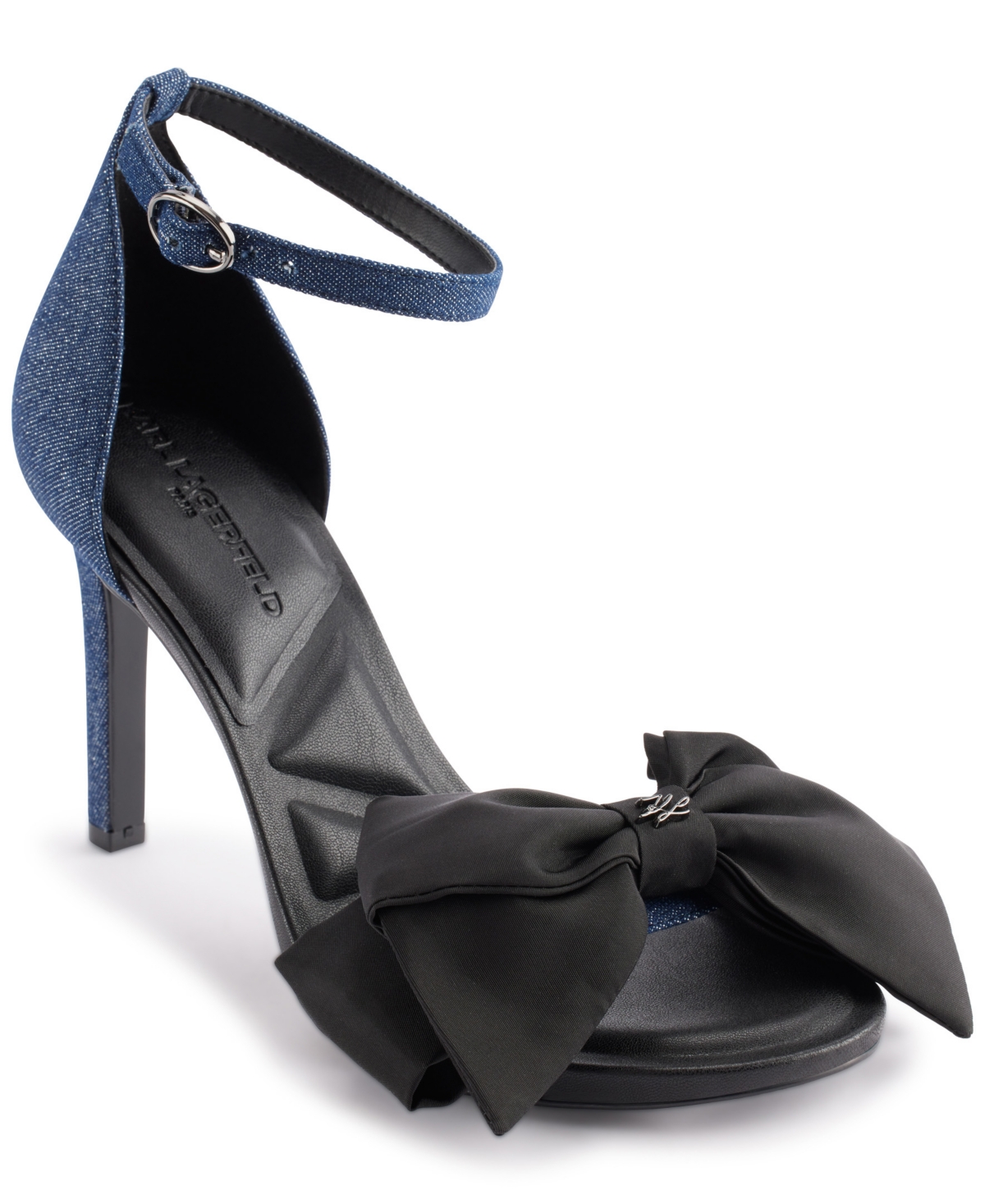 KARL LAGERFELD WOMEN'S KENZ BOW ANKLE STRAP DRESS SANDALS 