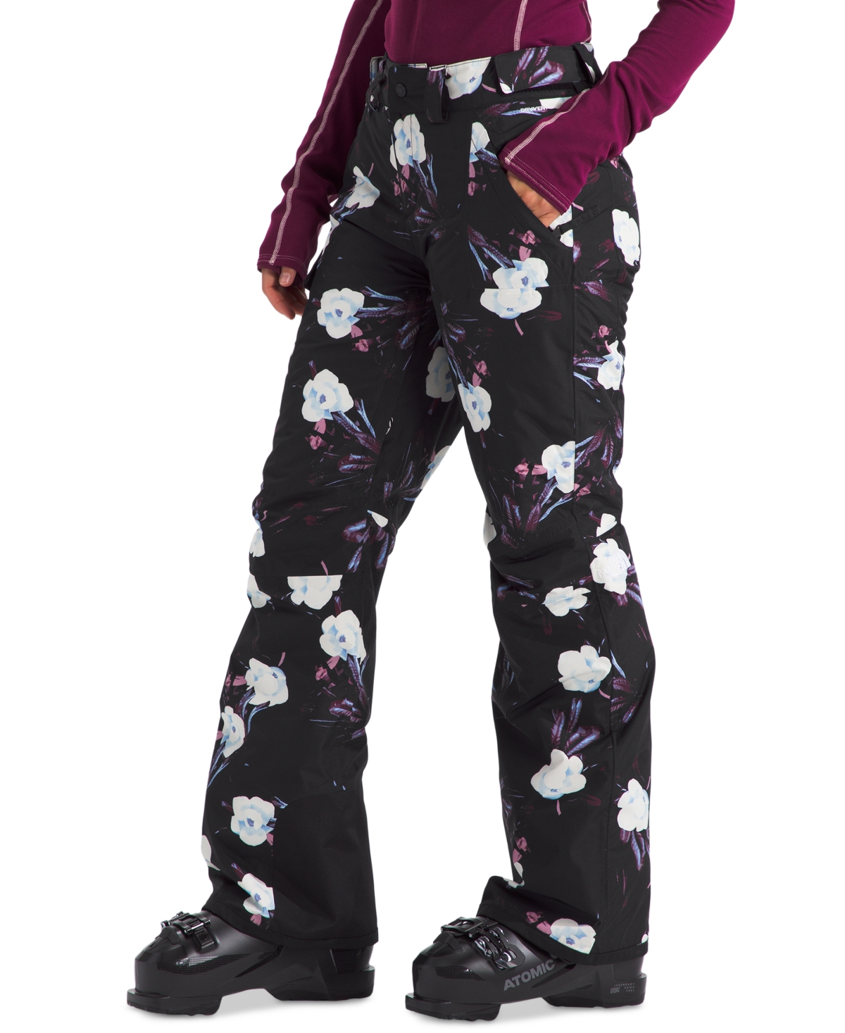 The North Face Women's Freedom Insulated Pants In Tnf Black Winter Flowers Print