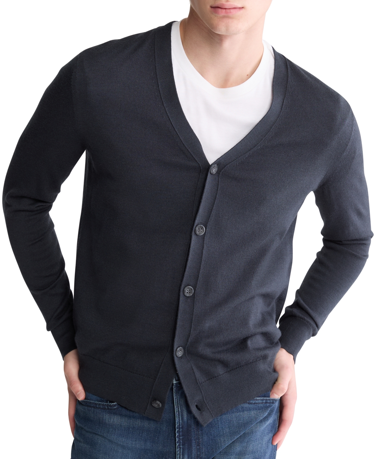 CALVIN KLEIN MEN'S REGULAR-FIT V-NECK CARDIGAN 