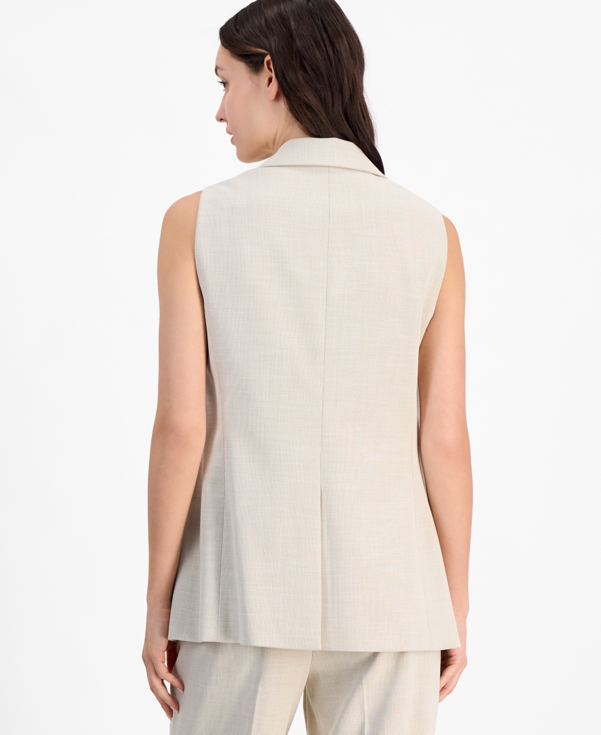 ANNE KLEIN WOMEN'S NOTCH-LAPEL ONE-BUTTON VEST JACKET 