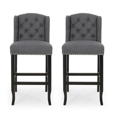 Set of 2,Fabric 31" Tufted Wingback Bar Stools,for Kitchen Island or Bar