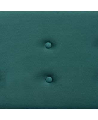 Caine Modern and Contemporary Green Velvet Fabric Upholstered and Dark Brown Finished Wood Storage Bench