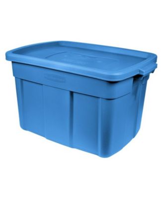 Roughneck Tote 18 Gallon Storage Container, Heritage Blue (6 Pack)