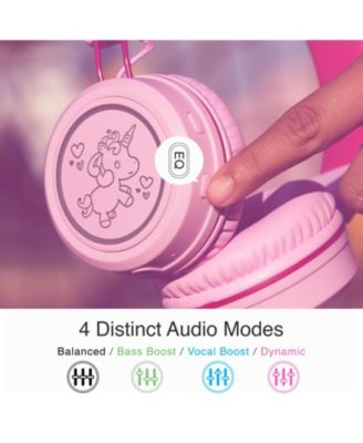 KidJamz KJ55BT Safe Listening Bluetooth Wireless Headphones for Kids w/ LED Lights