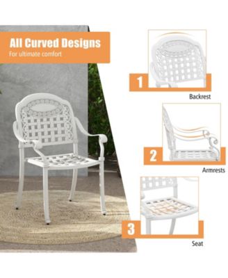 Cast Aluminum Patio Chairs Set of 2 with Armrests