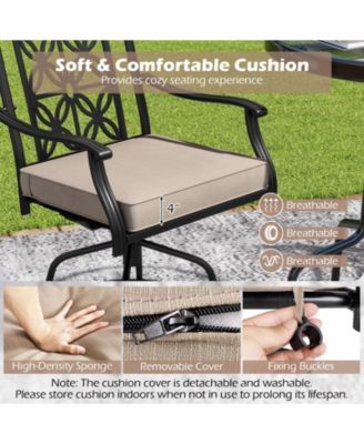 Outdoor Swivel Bar Stools Set of 2 with Seat Cushions