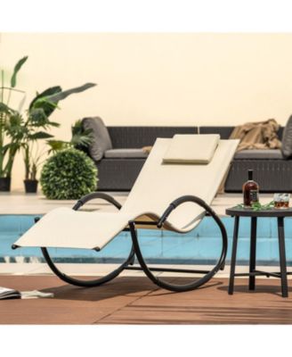 GOUUN Heavy-Duty Rocking Chair - 350lbs Capacity, UV-Resistant Fabric & Removable Headrest