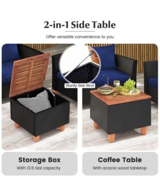 4 Pieces Outdoor Conversation Set with Storage Table