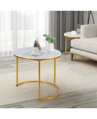 Set of 2 Modern Round Stacking Nesting Tables