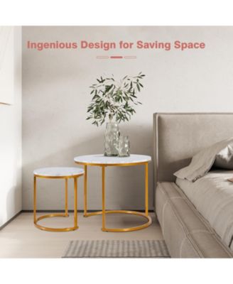 Set of 2 Modern Round Stacking Nesting Tables