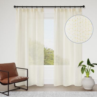 Madison Pinch Pleat Single Curtain Panel with Hooks and Rings, 38"X84"