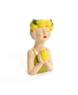 Lady Lemons Ceramic 11.6-Inch Tall Sculpture Vase