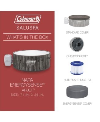 Coleman Napa AirJet Round Inflatable Hot Tub with EnergySense Cover, Brown