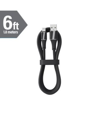 Leather Tipped 6 Foot MFI Certified Sync and Charge Lightning Cable
