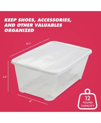 6L Shoe and Closet Storage Box Stacking Containers, Clear (20 Pack)
