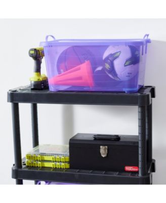 Purple Stackable Closet &amp; Storage Box 55 Quart Containers (6 Pack)