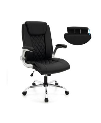 Modern Height Adjustable PU Leather Office Chair with Rocking Function