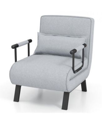 Folding 6 Position Convertible Sleeper Bed Armchair Lounge Couch with Pillow