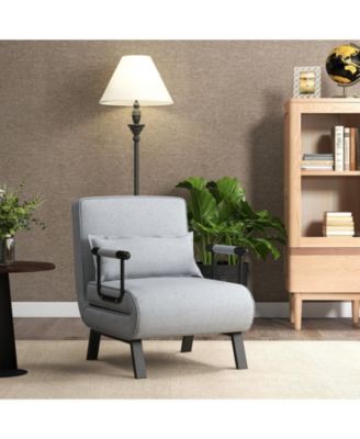 Folding 6 Position Convertible Sleeper Bed Armchair Lounge Couch with Pillow