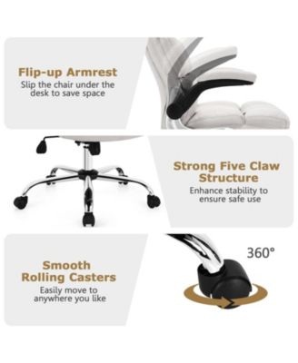 Adjustable Swivel Office Chair with High Back and Flip-up Arm