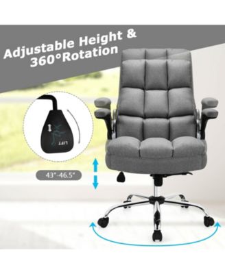 Adjustable Swivel Office Chair with High Back and Flip-up Arm