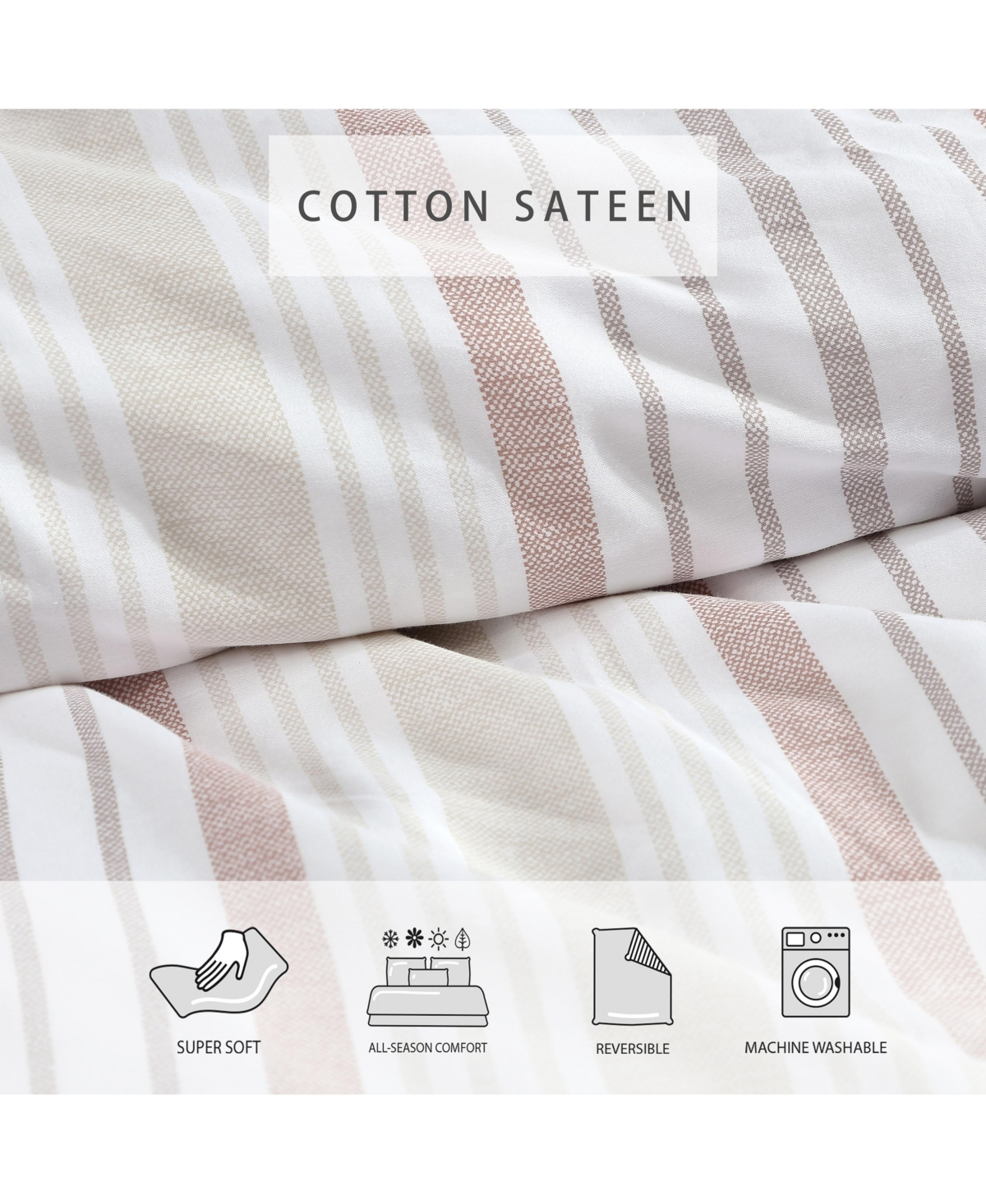 Stone Cottage Conrad Cotton Rust-Red 3 Piece Comforter Set-Full/Queen