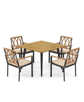 Outdoor Dining Table and Chairs with Cushions and 1.9 inches Umbrella Hole