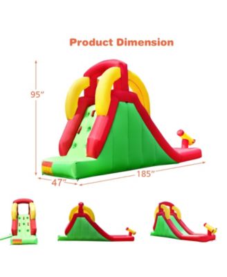 Inflatable Water Slide Bounce House with Climbing Wall Jumper and 480W Blower
