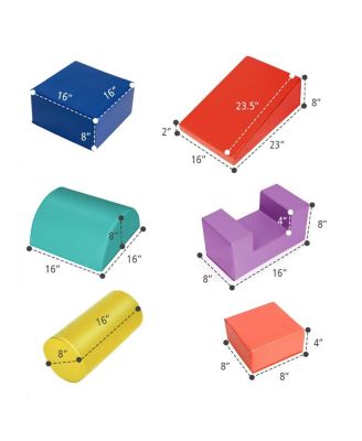 6 Piece Climb Crawl Play Set Indoor Kids Toddler