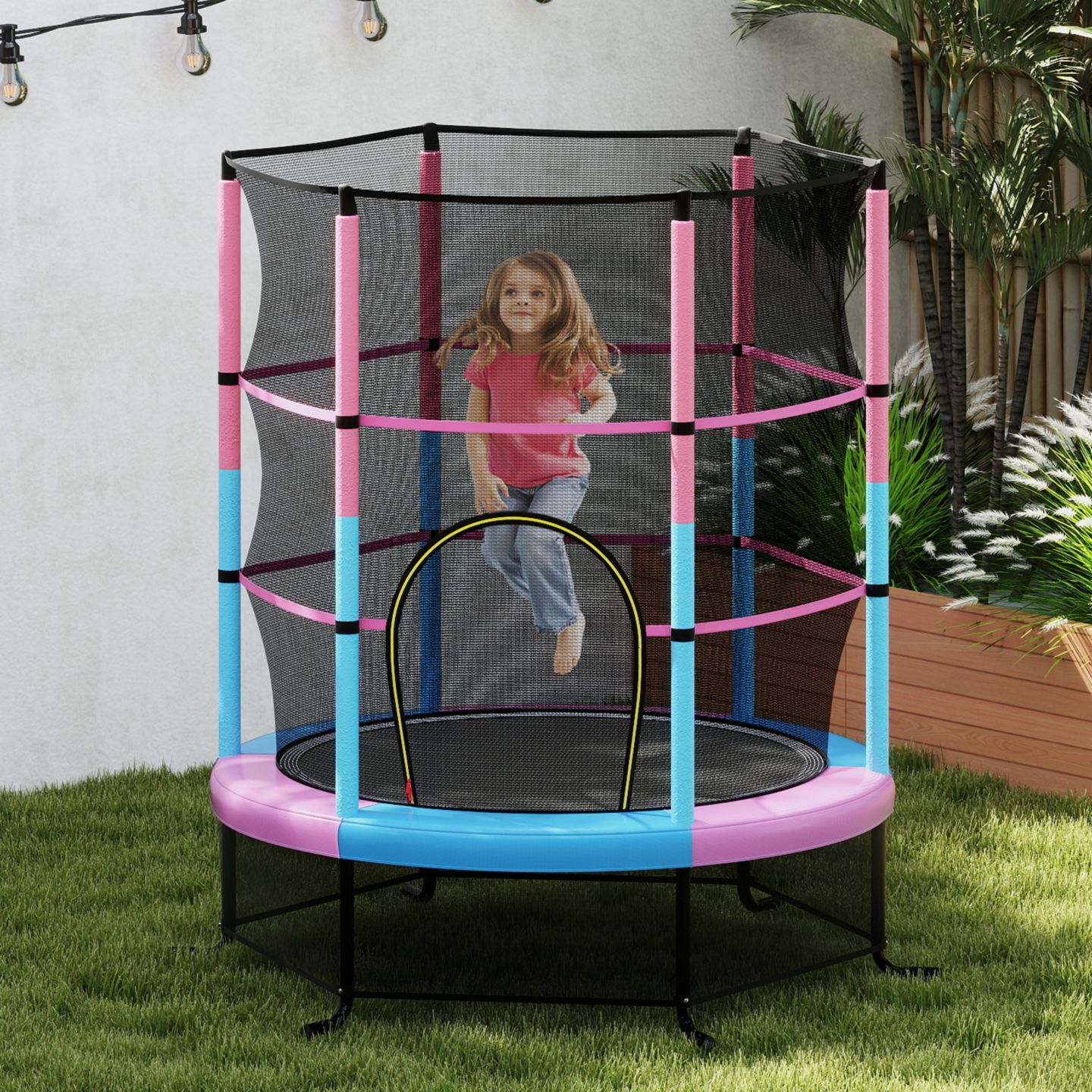 Детская игрушка GOUUN 55 in Kids Trampoline with Safety Enclosure Net and Elastic Ropes — фото 2