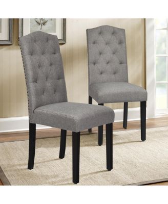 Set of 2 Tufted Upholstered Dining Chairs