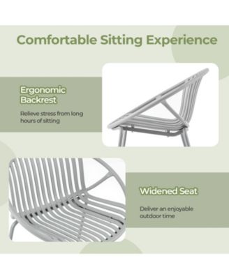 All Weather PP Patio Conversation Set with Round table and 2 Chairs